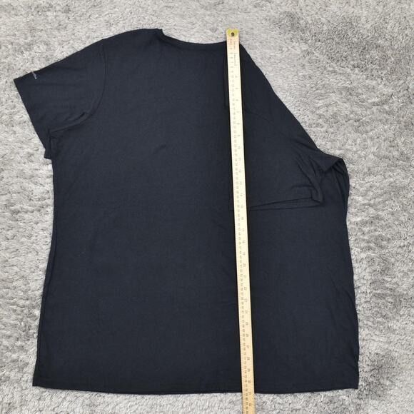 Columbia Women's Size 3X Basic Short Sleeve Black Solid Cotton V-Neck T Shirt - Picture 6 of 8